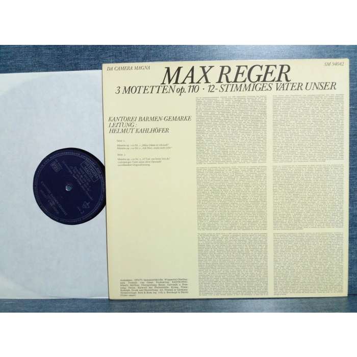 MAX REGER 3 MOTETTEN STIMMIGES VATER UNSER MUSIC LP