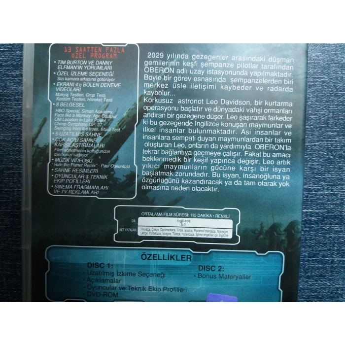 MAYMUNLAR CEHENNEMİ PLANET APES DVD FİLM