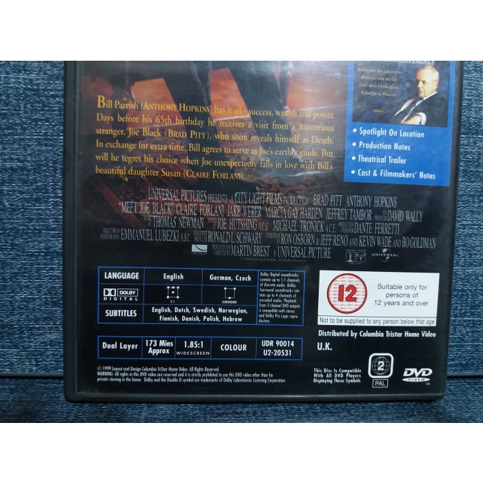 MEET JOE BLACK DVD FİLM (İNGİLİZCE)