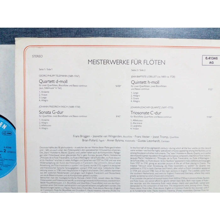 MEISTERWERKE FÜR FLÖTEN FRANS BRUGGEN MUSIC LP