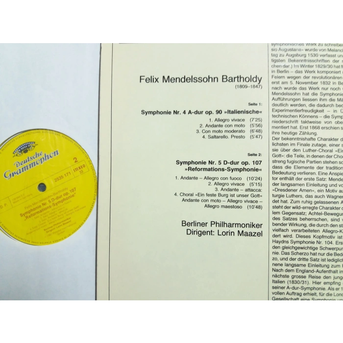 MENDELSSOHN BARTHOLDY SYMPHONIE Nr.4-5 LORIN MAAZEL