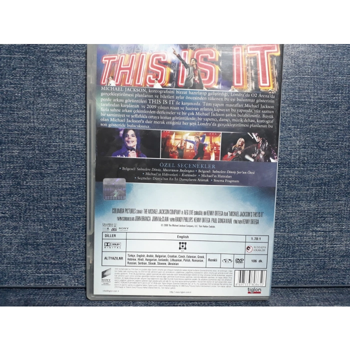 MICHAEL JACKSON THIS IS IT DVD FİLM