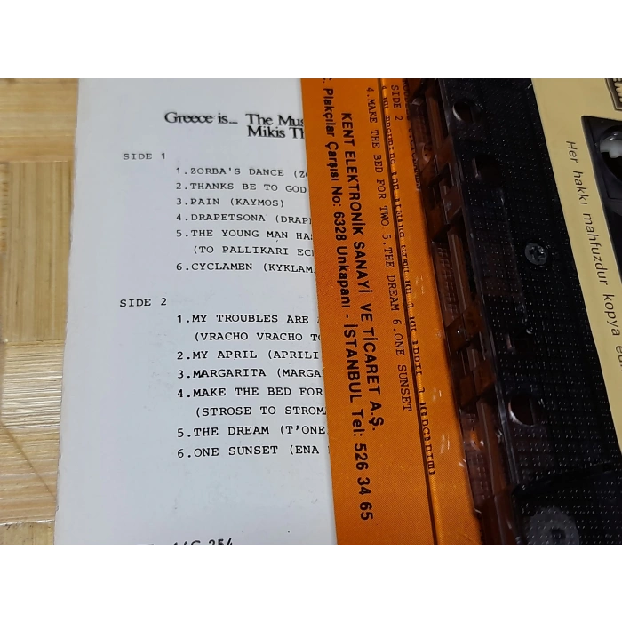 MIKIS THEODORAKIS GREECE MÜZİK KASET