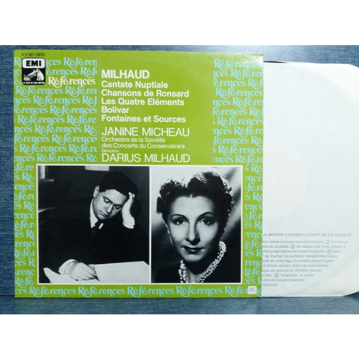 MILHAUD CANTATE CHANSONS JANNIE MICHEAU  LP