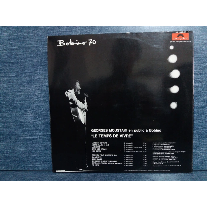 MOUSTAKI BOBINO LE TEMPS DE VIVRE ALBUM MUSIC LP