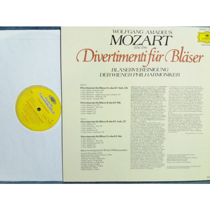 MOZART DIVERTIMENTI FÜR BLASER LP