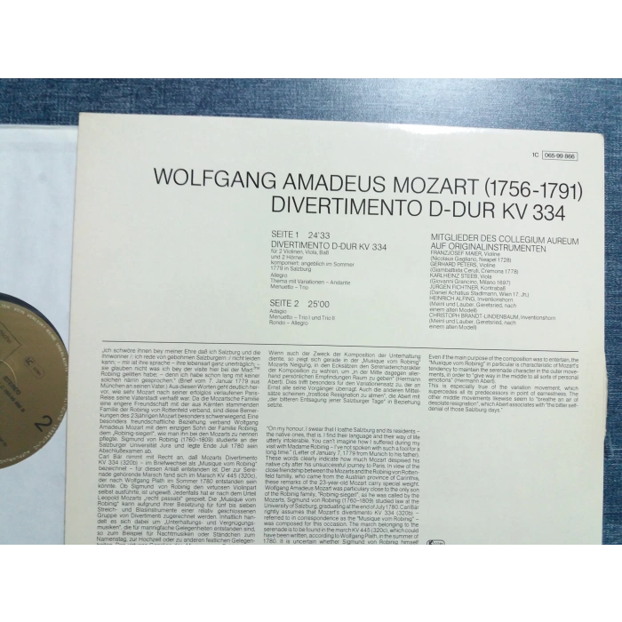 MOZART DIVERTIMENTO MUSIC LP