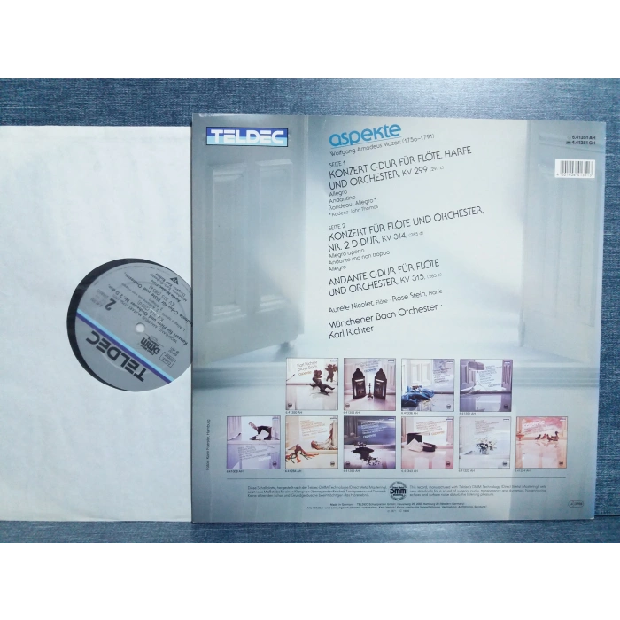 MOZART FLUTE CONCERTOS AURELE NICOLET BACH LP