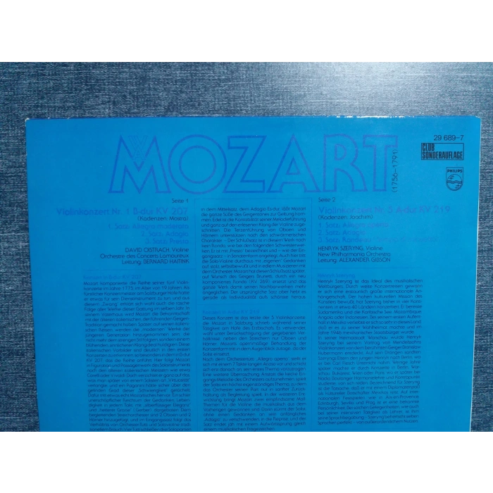 MOZART PIANO CONCERT Nr.1-Nr.5 OISTRACH SZERYNG LP