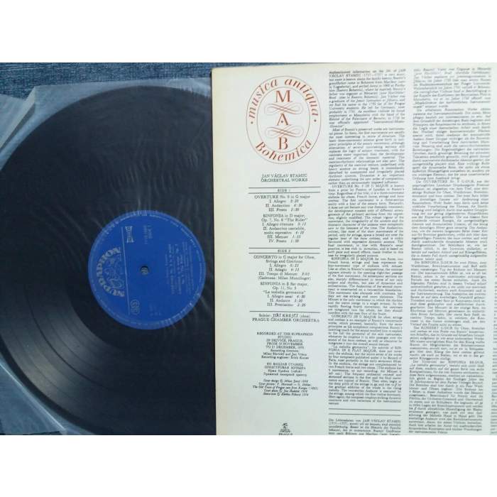 ORCHESTRAL WORKS JAN VACLAV STAMIC LP ALBUM