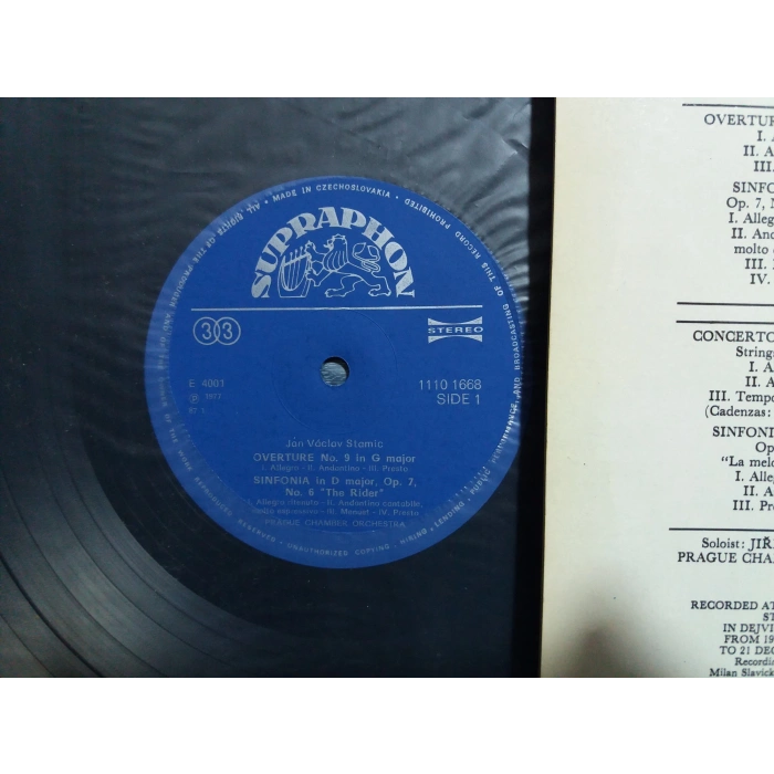 ORCHESTRAL WORKS JAN VACLAV STAMIC LP ALBUM