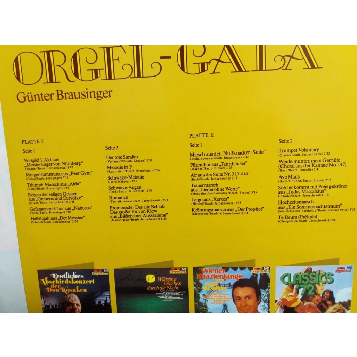 ORGEL GALA GÜNTER BRAUSİNGER  MUSIC 2 LP ALBUM