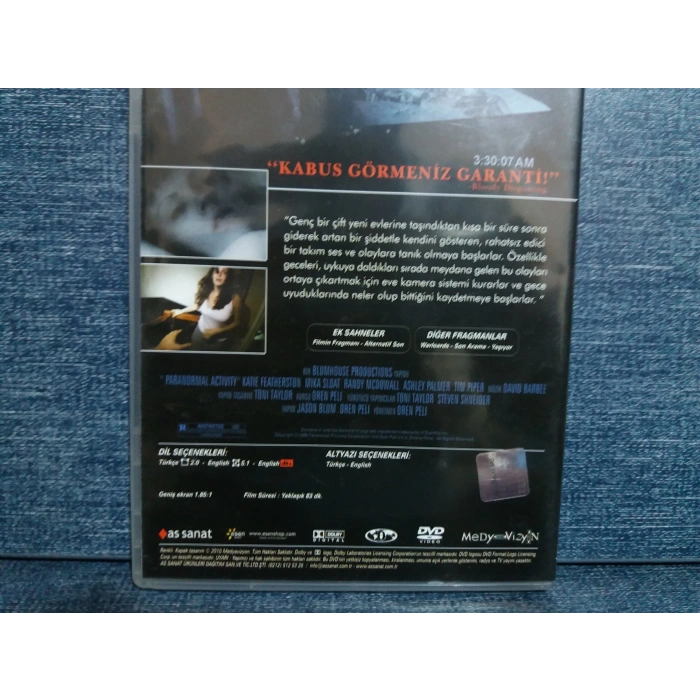 PARANORMAL ACTIVITY DVD FİLM
