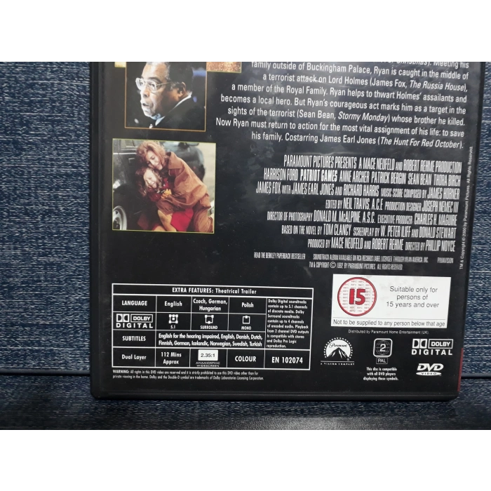 PATRIOT GAMES DVD FİLM (Tr Altyazı)