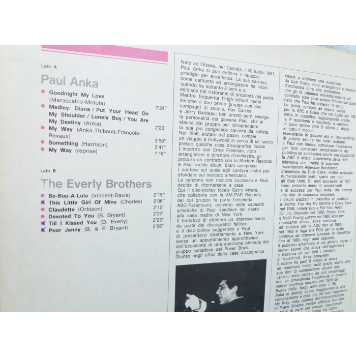 PAUL ANKA EVERLY BROTHERS  LP