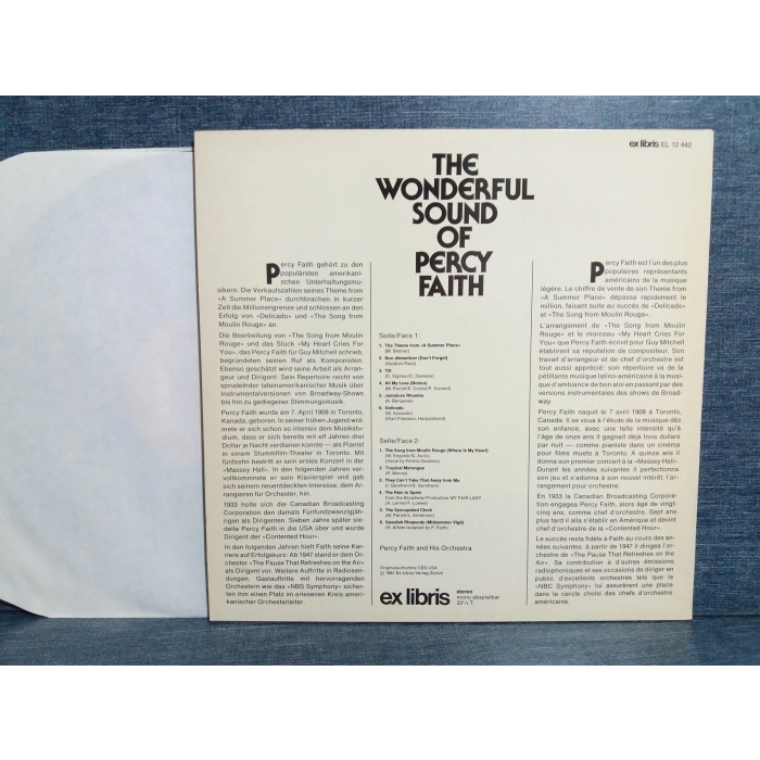 PERCY FAITH WONDERFUL SOUND OF MUSIC LP