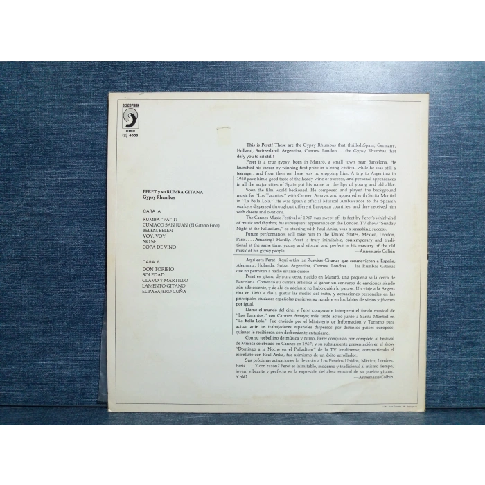 PERETY SU RUMBA GITANA GYPSY RHUMBAS MUSIC LP