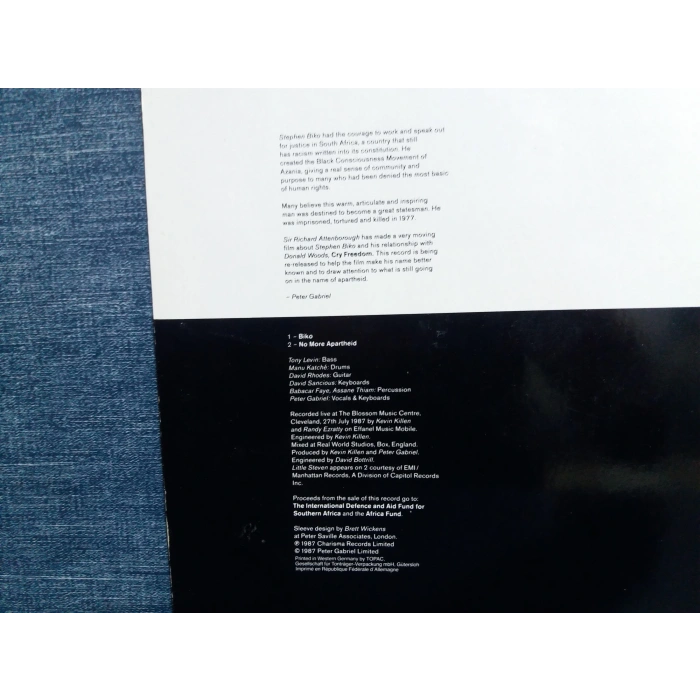 PETER GABRIEL BIKO MAXI LP