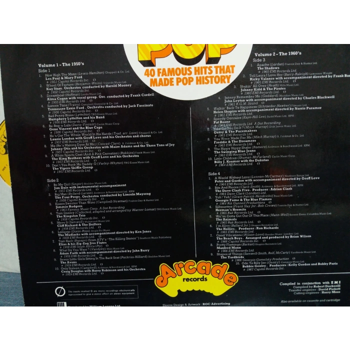 POP HISTORY 40 TRACKS MUSIC 2 LP