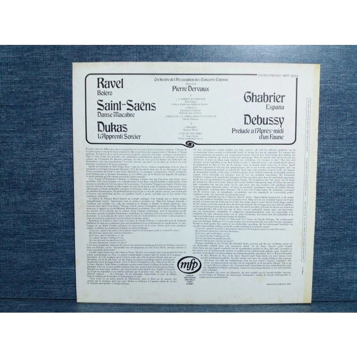 RAVEL BOLERO DEBUSSSY GHABRIER ESPANA DUKAS LP