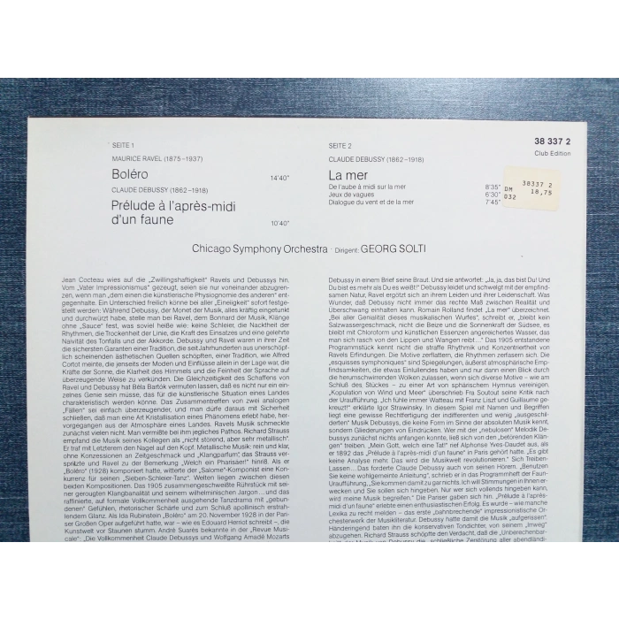 RAVEL BOLERO SIR GEORG SOLTI MUSIC LP