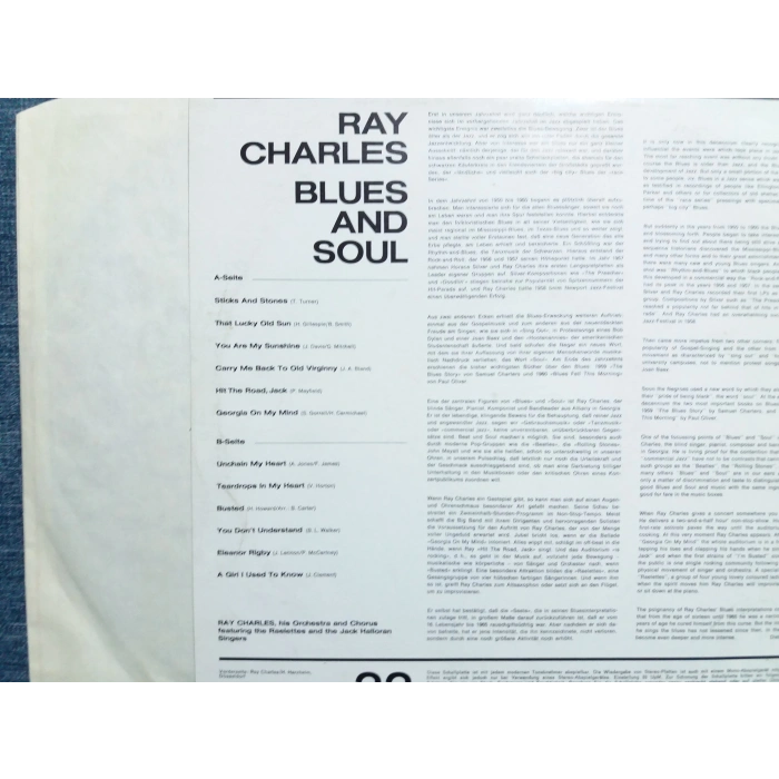 RAY CHARLES SOUL AND BLUES LP