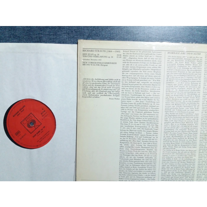RICHARD STRAUSS DON JUAN TOD BRUNO WALTER LP