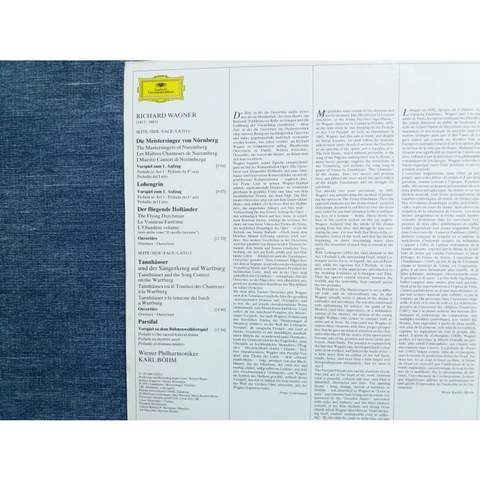 RICHARD WAGNER OUVERTUREN VORSPIELE  MUSIC LP