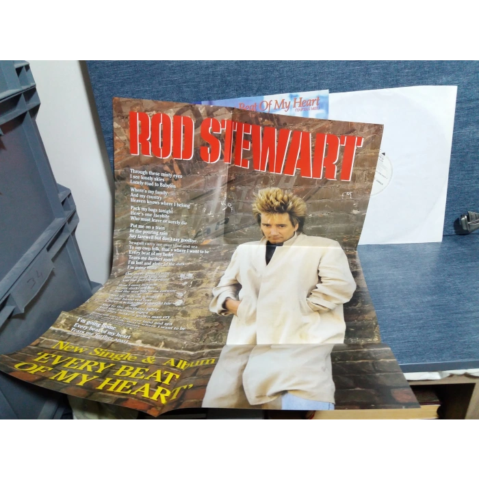 ROD STEWART EVERY BEAT OF MY HEART MAXI LP + POSTER