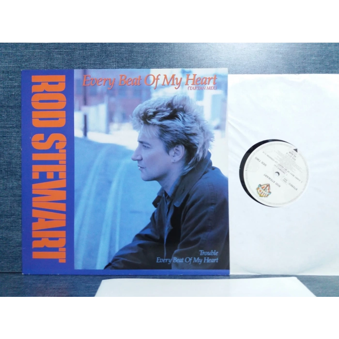 ROD STEWART EVERY BEAT OF MY HEART MAXI LP + POSTER