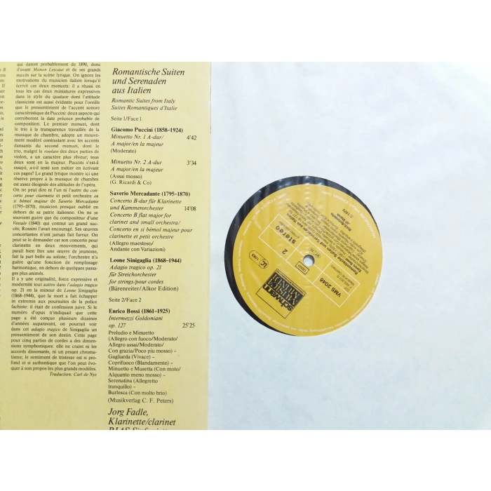 ROMANTIC SUITES FROM ITALY MUSIC LP