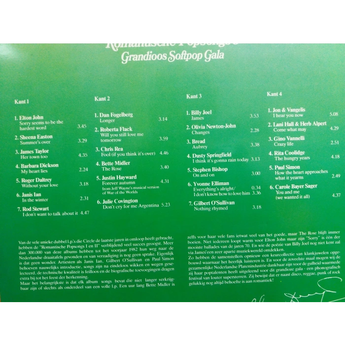 ROMANTISCHE POPSONGS HITS  2 LP