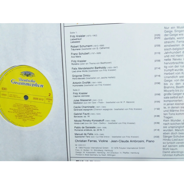 ROMANTISCHE VIOLIN MELODIEN CHRISTIAN FERRAS