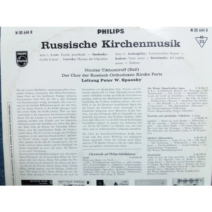 RUSSISCHE KIRCHENMUSIK MUSIC ( UFAK LP ) 10