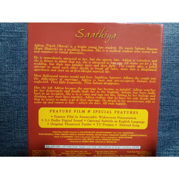 SAATHIYA HINT DVD FİLM (İNGİLİZCE)