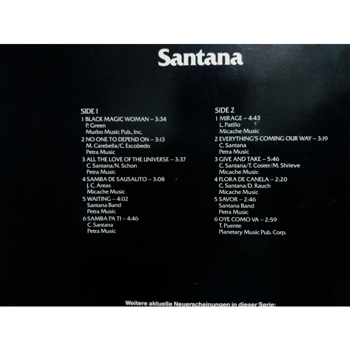 SANTANA GREATEST HITS MUSIC LP