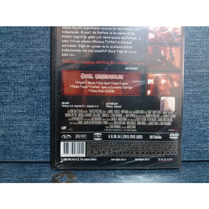 SAW TESTERE DVD FİLM (SIFIR)