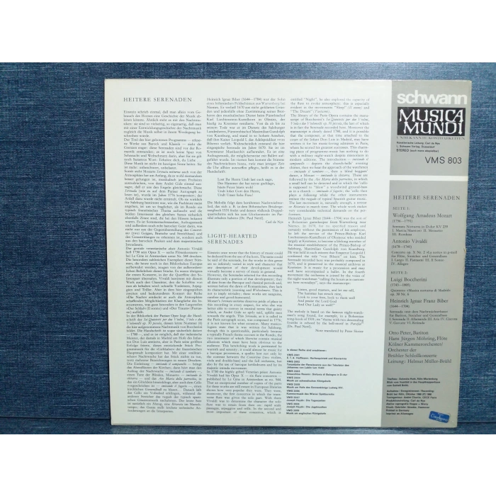 SERENADEN MOZART VIVALDI BOCCHERINI FRANZ BIBER LP