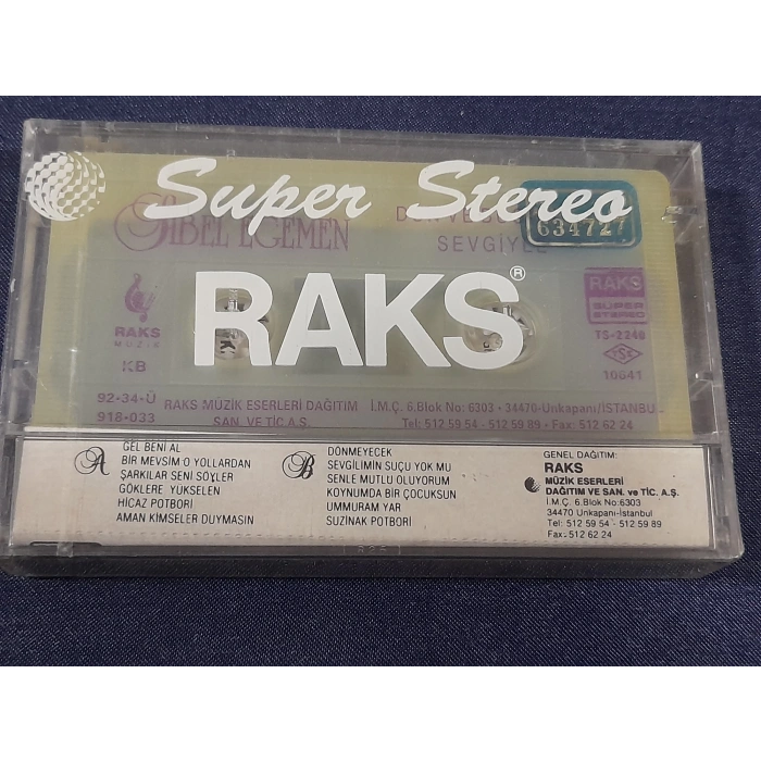 SİBEL EGEMEN DÜN VE BUGÜN  SEVGİYLE MÜZİK KASET