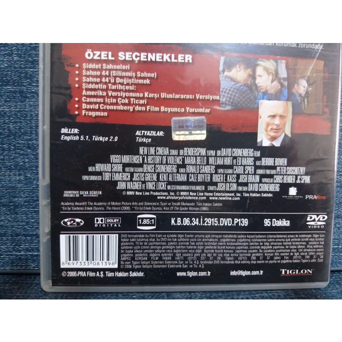 ŞİDDETİN TARİHÇESİ DVD FİLM