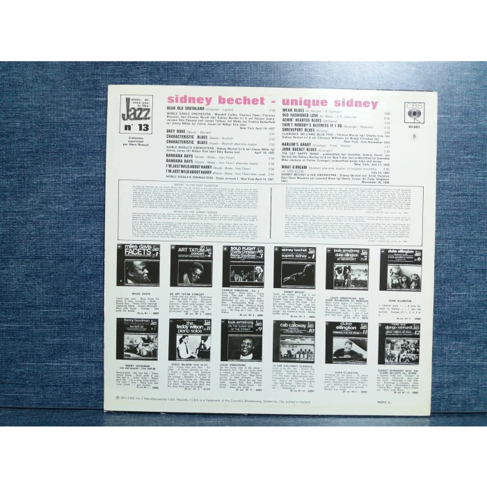 SIDNEY BECHET UNIQUE SIDNEY LP