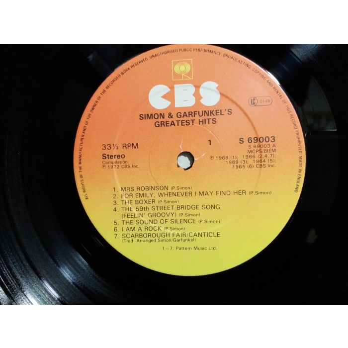 SIMON AND GARFUNKELS GREATEST HITS LP (U.K PRESS)