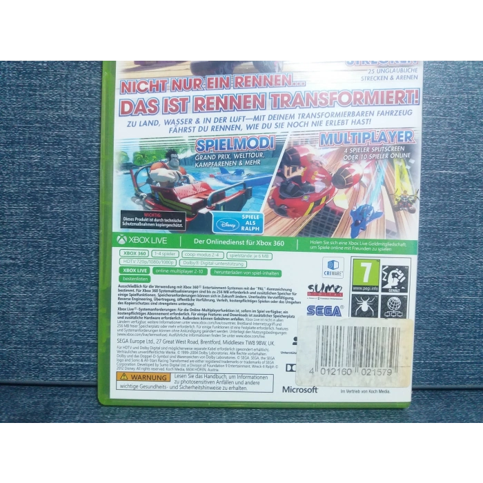 SONIC ALL STAR TRANSFORMED XBOX 360 OYUN