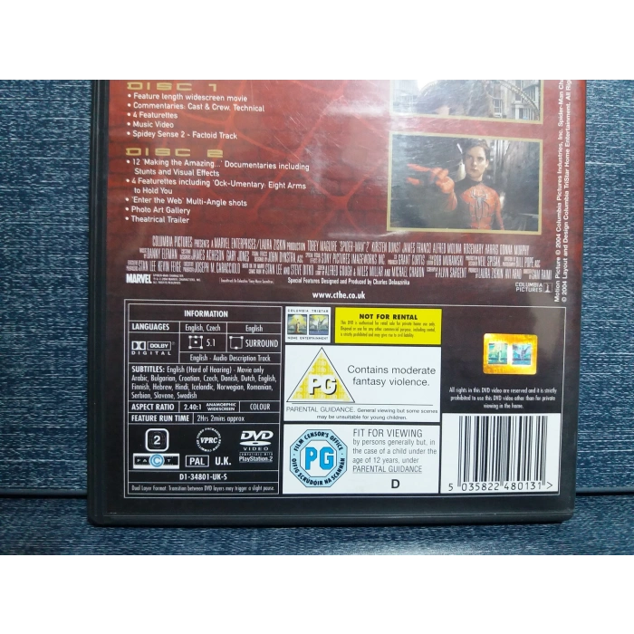 SPIDER-MAN 2 DVD FİLM (İNGİLİZCE-2 DISK)