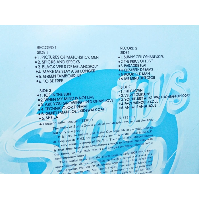 STATUS QUO GREATEST HITS 2 LP