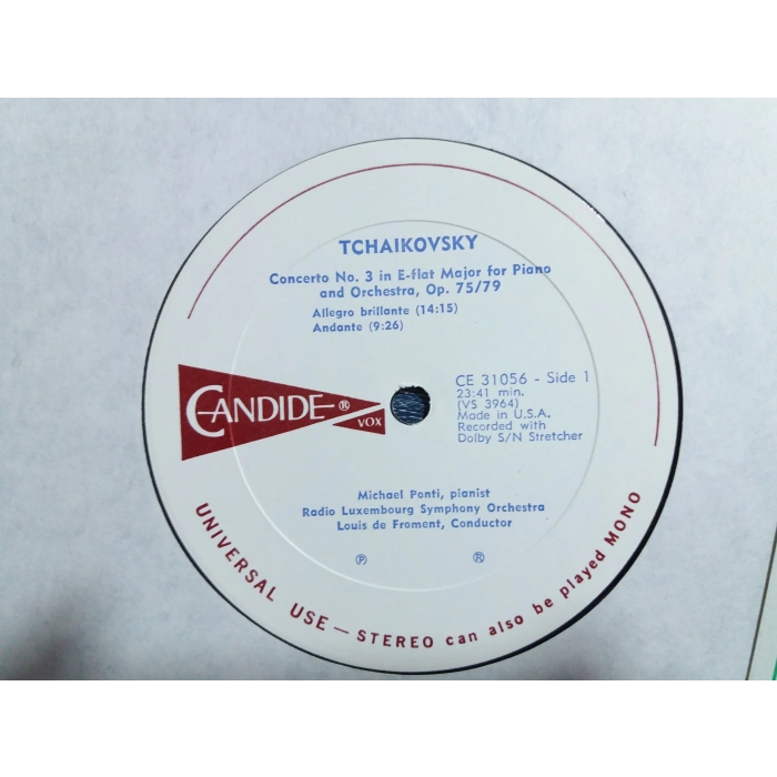 TCHAIKOVSKY CONCERTO Nr.3 - RIMSKY KORSAKOV PIANO M PONTI LP