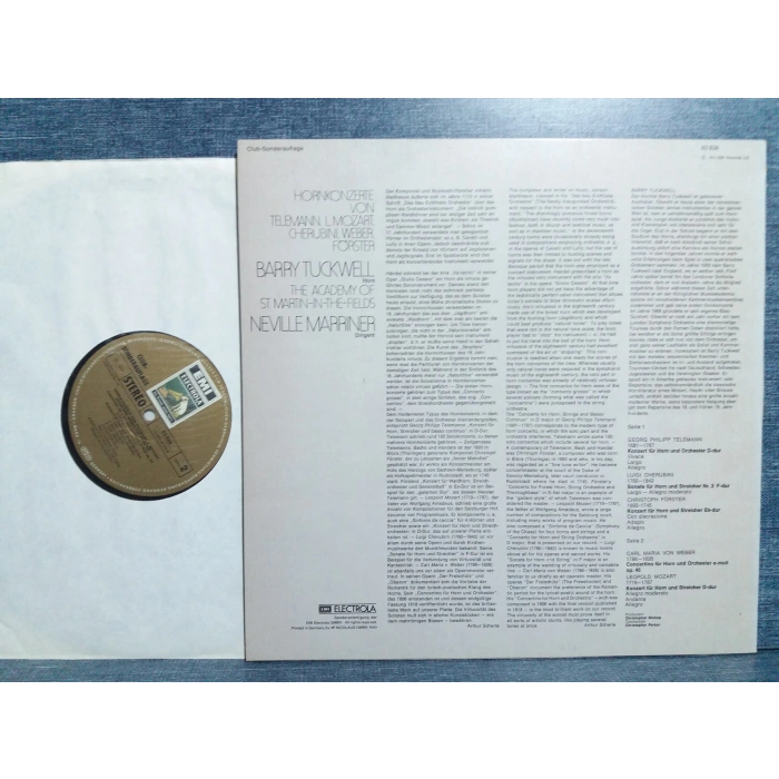 TELEMANN MOZART CHERUBINI WEBER FORSTER HORNKONZERT LP