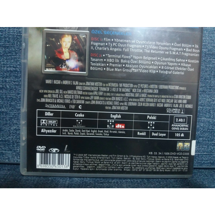 TERMINATOR 3 DVD FİLM ( 2 DISK )