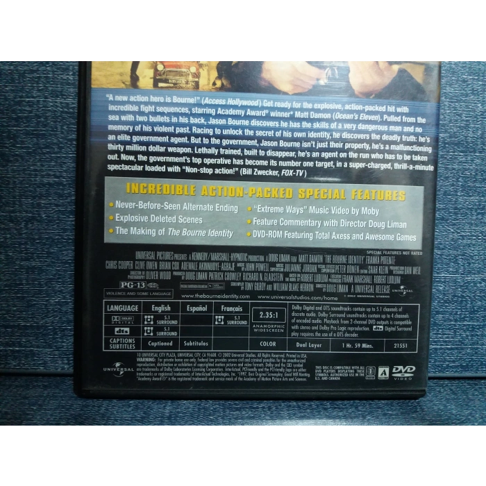 THE BOURNE IDENTITY DVD FİLM (İNGİLİZCE)