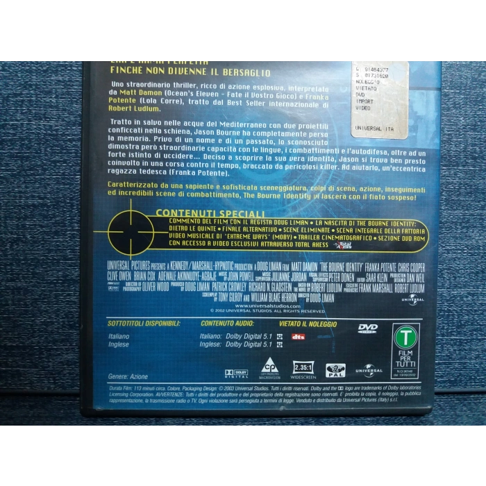 THE BOURNE IDENTITY DVD FİLM (İNGİLİZCE)